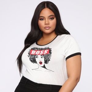 ***NWT***Boss Lady Ringer Top - Off White